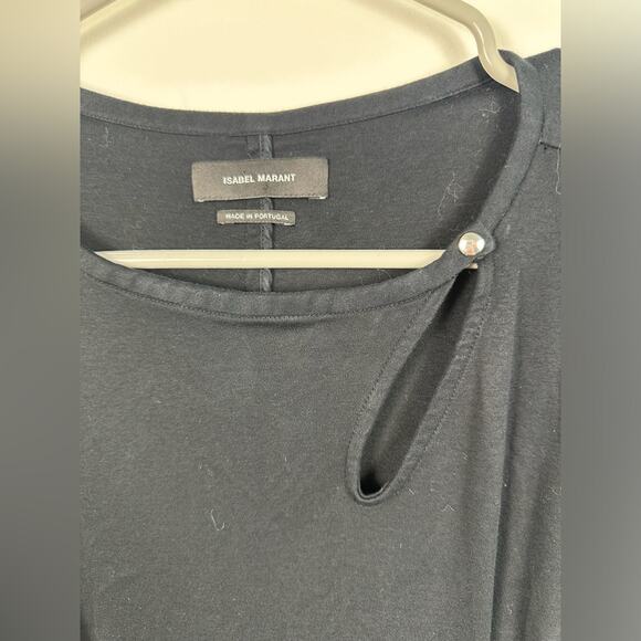 Isabel Marant Darted Cuff Sleeve Key Hold Black Maxi Dress Size 40 EUC Cotton - Picture 3 of 7